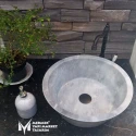 Gray Marble V Design Washbasin