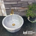 Gray Marble V Design Bowl Washbasin