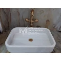 Grey White Marble Oval Corner Square Sink