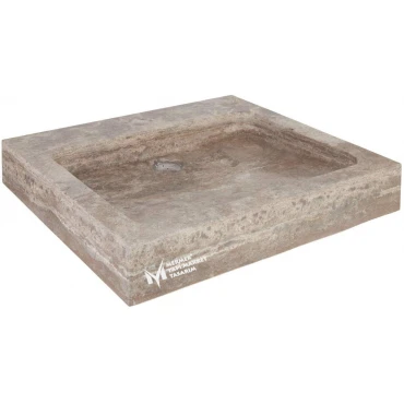 Silver Travertine Faucet Outlet Square Sink