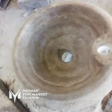 Silver Travertine Scratch Curved Mini Washbasin