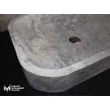 Silver Travertine Oval Corner Design Washbasin