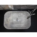 Silver Travertine Oval Corner Design Washbasin