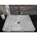 Silver Travertine Split Sink