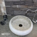Silver Travertine Special Design Curved Washbasin
