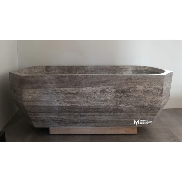 Silver Travertine Special Design Bathtub