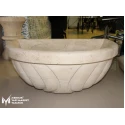 Travertine Moon Embroidered Design Hammam Sink