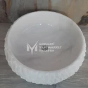 Cristal White Marble Trigon Split Face Curved Washbasin