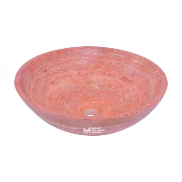 Red Travertine Bowl Washbasin