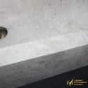 Marbled Beige Marble Rectangular Washbasin With Tap Outlet