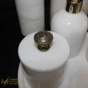 White Marble Gold Processing Apparatus 7-Piece Bathroom Set