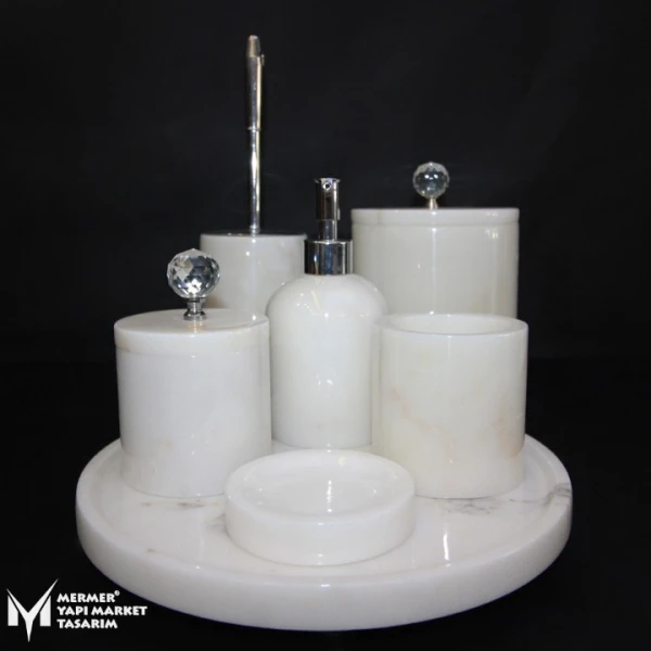 White Marble Silver Crystal Apparatus 7-...