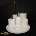 White Marble Gold Processing Apparatus 7-Piece Bathroom Set