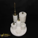 White Marble Gold Processing Apparatus 7-Piece Bathroom Set