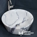 Lilac White Marble Conic Roll Washbasin