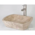 Light Emperador Oval Edge Bowl Sink