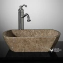 Light Emperador Oval Edge Bowl Sink