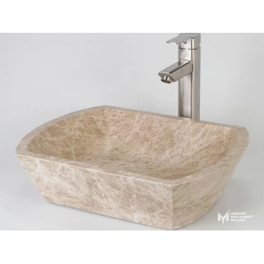 Light Emperador Oval Edge Bowl Sink