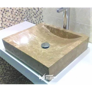 Light Emperador Bow Surface Square Sink