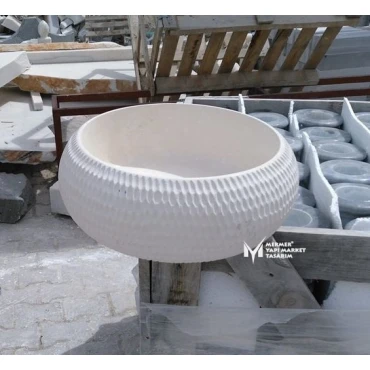 Limestone Special Design Curved Washbasin