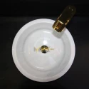 White Marble Tiered Round Sink