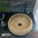 Noche Travertine Curved Washbasin