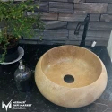 Noche Travertine Curved Washbasin