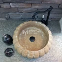 Noche Travertine Pumpkin Design Washbasin