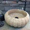 Noche Travertine Pumpkin Design Washbasin