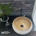 Noche Travertine Design Curved Washbasin