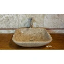 Noche Travertine Bowl Square Sink