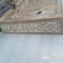 Noche Travertine Rustic Square Sink - With Faucet Outlet