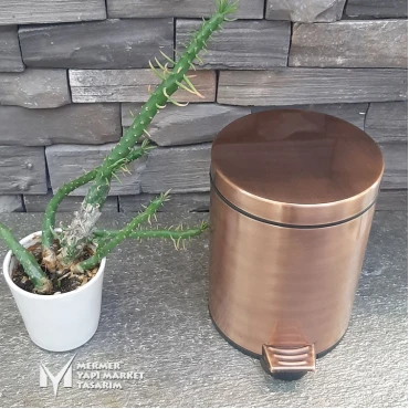 Rose Gold Stainless Steel Trash Can With Pedal