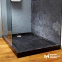 Black Marble Stripe Design Shower Tray