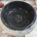 Black Marble Design Curved Mini Washbasin