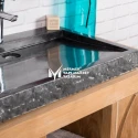 Black Marble Slim Split Face Rectangular Sink