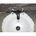 Black Two Handle Basin Mixer - Porcelain