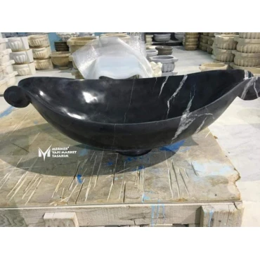 Toros Black Boat Design Footed Washbasin