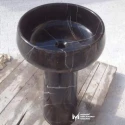 Toros Black Curved Design Pedestal Sink