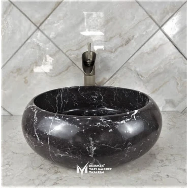 Toros Black Curved Washbasin