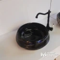 Toros Black Marble Elegant Round Washbasin