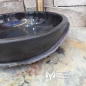 Toros Black Special Design Flat Bowl Washbasin