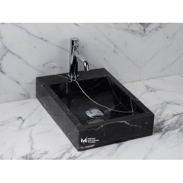 Tros Black Side Faucet Square Sink