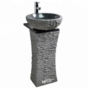 Toros Black Special Design Pedestal Sink - With Bowl