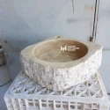 Travertine Stump Design Sink-With Faucet Outlet