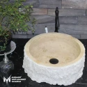 Travertine Design Split Face Washbasin