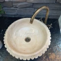 Travertine Groove Split Face Bowl Washbasin