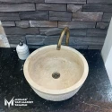 Travertine Scratch V Design Bowl Washbasin