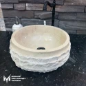 Travertine Design Split Face Cylinder Washbasin