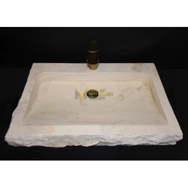 Travertine Inclined Faucet Outlet Washbasin